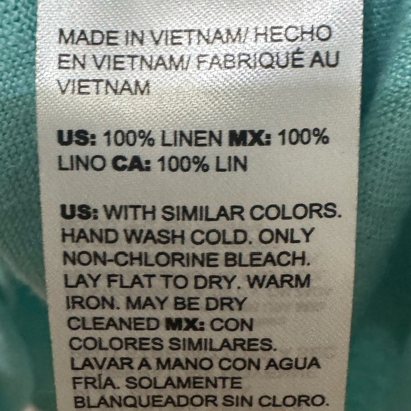 Chico’s Blue 100% Linen Short Sleeve Top Size XXL - Picture 4 of 4